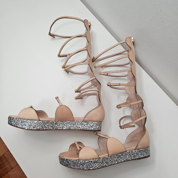 NEW Giambattista Valli Gladiator Glitter Platorm Sandals Sz 39 EUR / 8 US Runway - Picture 7 of 10